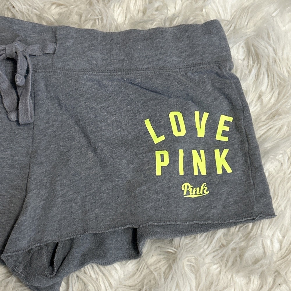 Victorias Secret Y2K PINK Micro Booty Shorts Cotton Love Spell Out Lounge Sz S